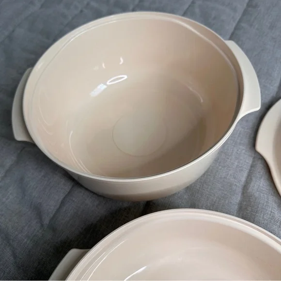 Vintage Tupperware Microwave Cooker Steamer System almond 4 pieces set Lid Cone - Picture 6 of 12